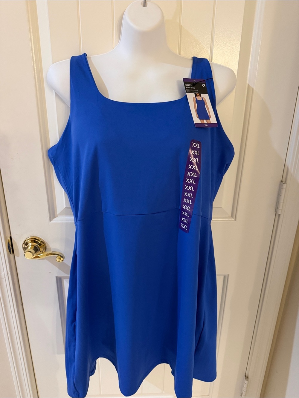 GAP Cobalt Blue Scoop Neck Mini Active Dress with Inner Short